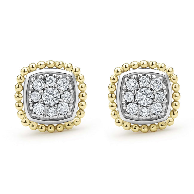 Rittenhouse Two-Tone Caviar Diamond Stud Earrings – LAGOS