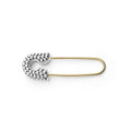 18K gold and sterling silver Caviar beading create this unique safety pin earring. This versatile style can be worn as a single earring, a pin, or a pendant on a necklace.