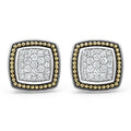 Rittenhouse Two-Tone Caviar Diamond Omega Clip Earrings