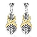 Embrace Two-Tone X Drop Earrings