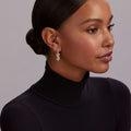 Embrace Two-Tone X Drop Earrings