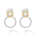 Signature Caviar Two-Tone Circle Drop Earrings