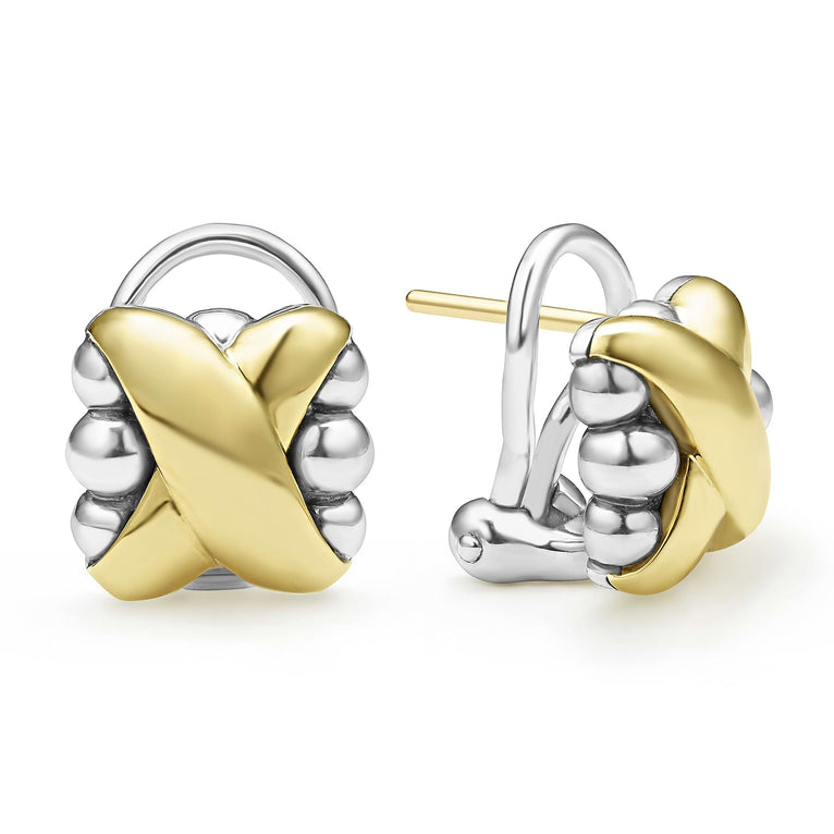 Embrace Two Tone X Omega Clip Earrings LAGOS