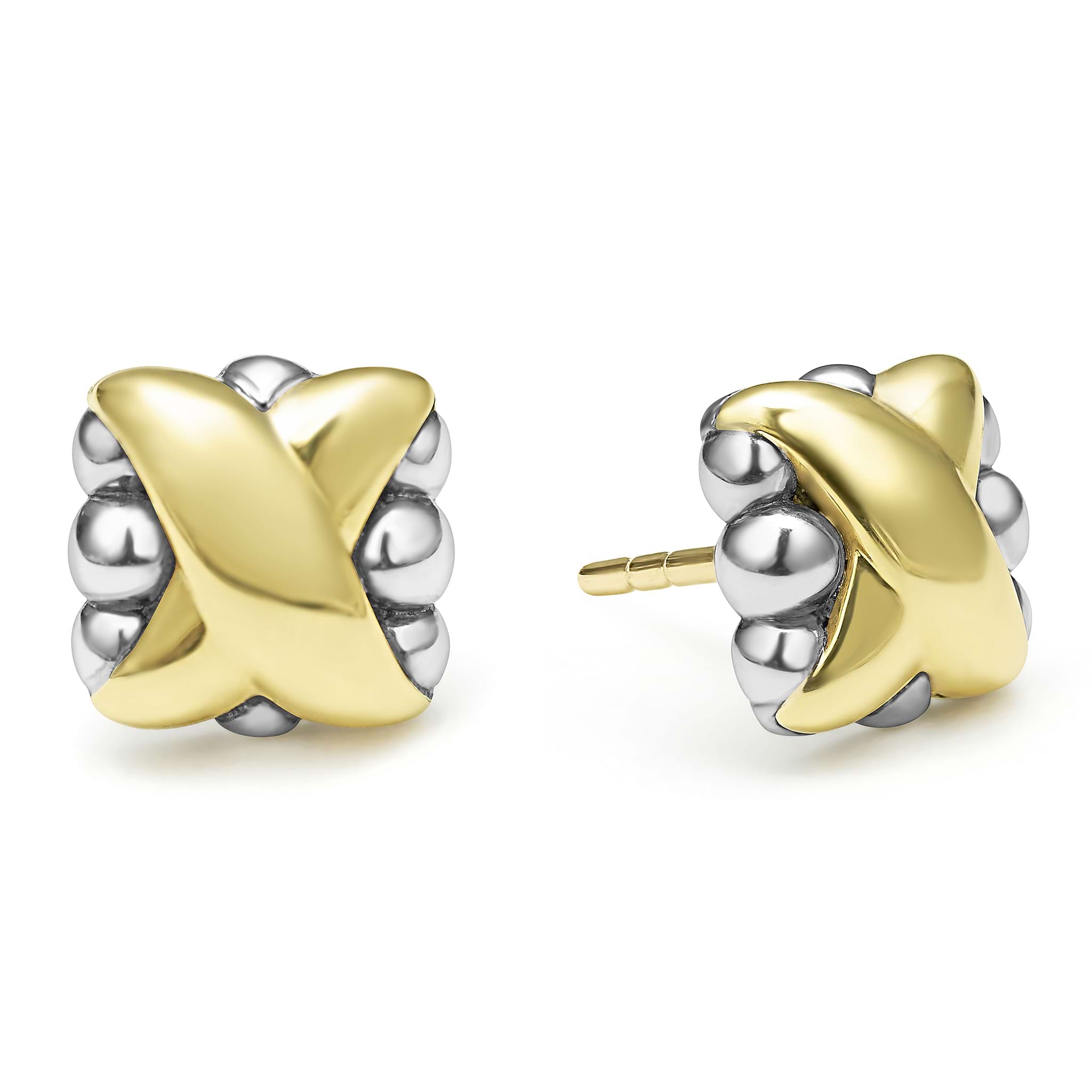 Gold x stud earrings store