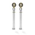 Black Caviar Long Two-Tone Black Ceramic Tassel Earrings