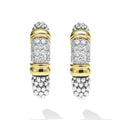 Signature Caviar Two-Tone Caviar Diamond Hoop Earrings