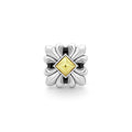 18K gold and sterling silver form this medieval cross stud earring.