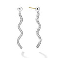 Sterling silver and diamonds form these wave drop earrings. Perfect for a bold, everyday look. LAGOS diamonds are the highest quality natural stones.