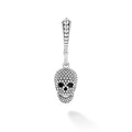 Artfully crafted skull earring made of sterling silver Caviar beading. Accommodates most LAGOS necklaces.
