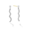 Sterling silver and diamonds form these wave drop earrings. Perfect for a bold, everyday look. LAGOS diamonds are the highest quality natural stones.