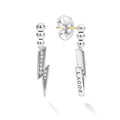 Sterling silver and diamonds form these statement lightning bolt drop earrings. LAGOS diamonds are the highest quality natural stones.