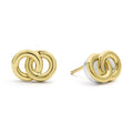 18K gold and sterling silver form these signature interlocking stud earrings.