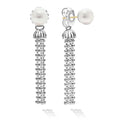 A LAGOS exclusive. A cultured freshwater pearl on a sterling silver Caviar beaded tassel drop earring. Backings are removable to mix-and-match your favorite LAGOS earrings.