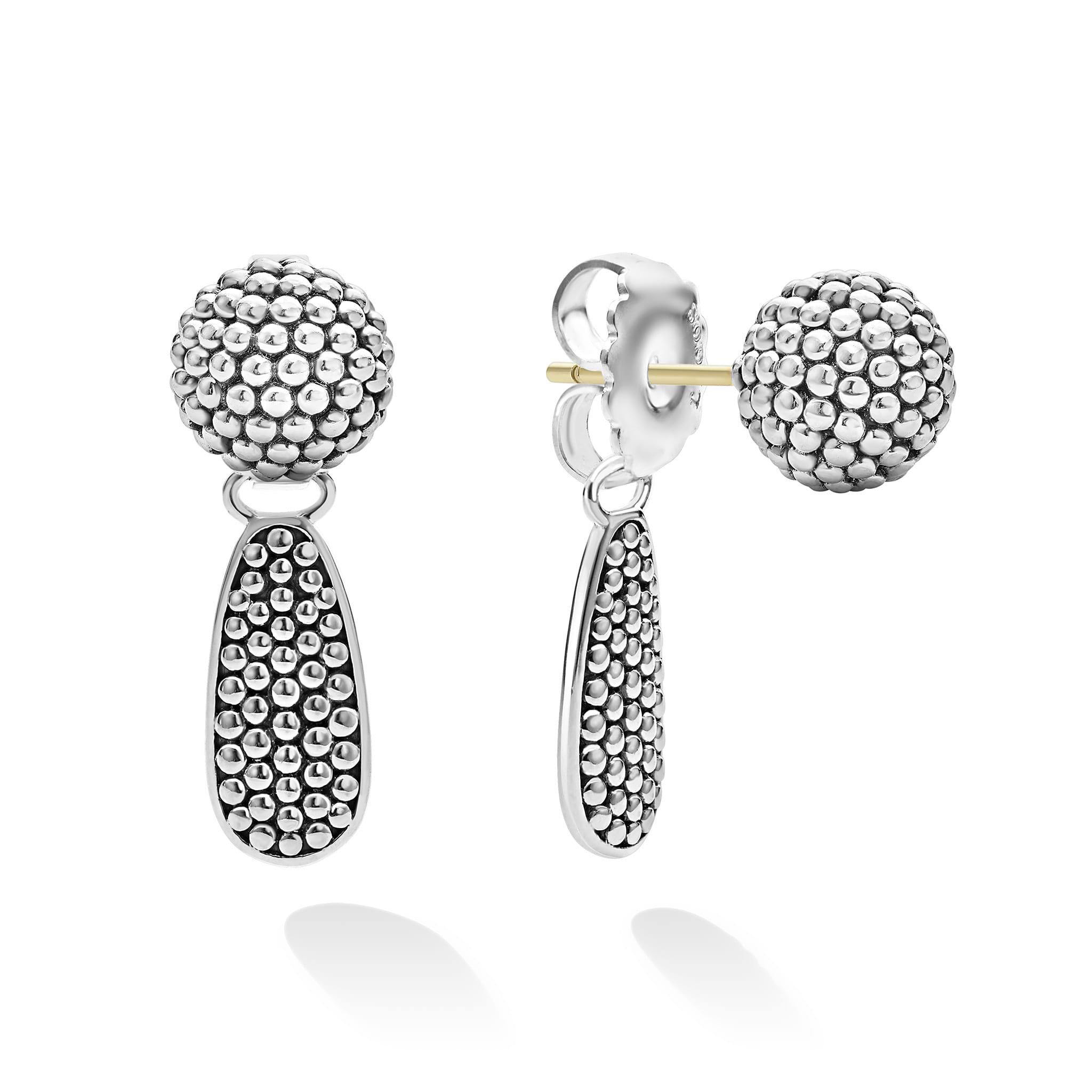 Lagos Signature Caviar Caviar Beaded Front Back Drop Earrings