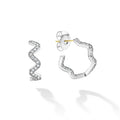 Sterling silver and diamonds form these wave hoop earrings. Perfect for a bold, everyday look. LAGOS diamonds are the highest quality natural stones.