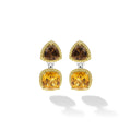 Studio 18K Gold Citrine & Smoky Quartz Drop Earrings