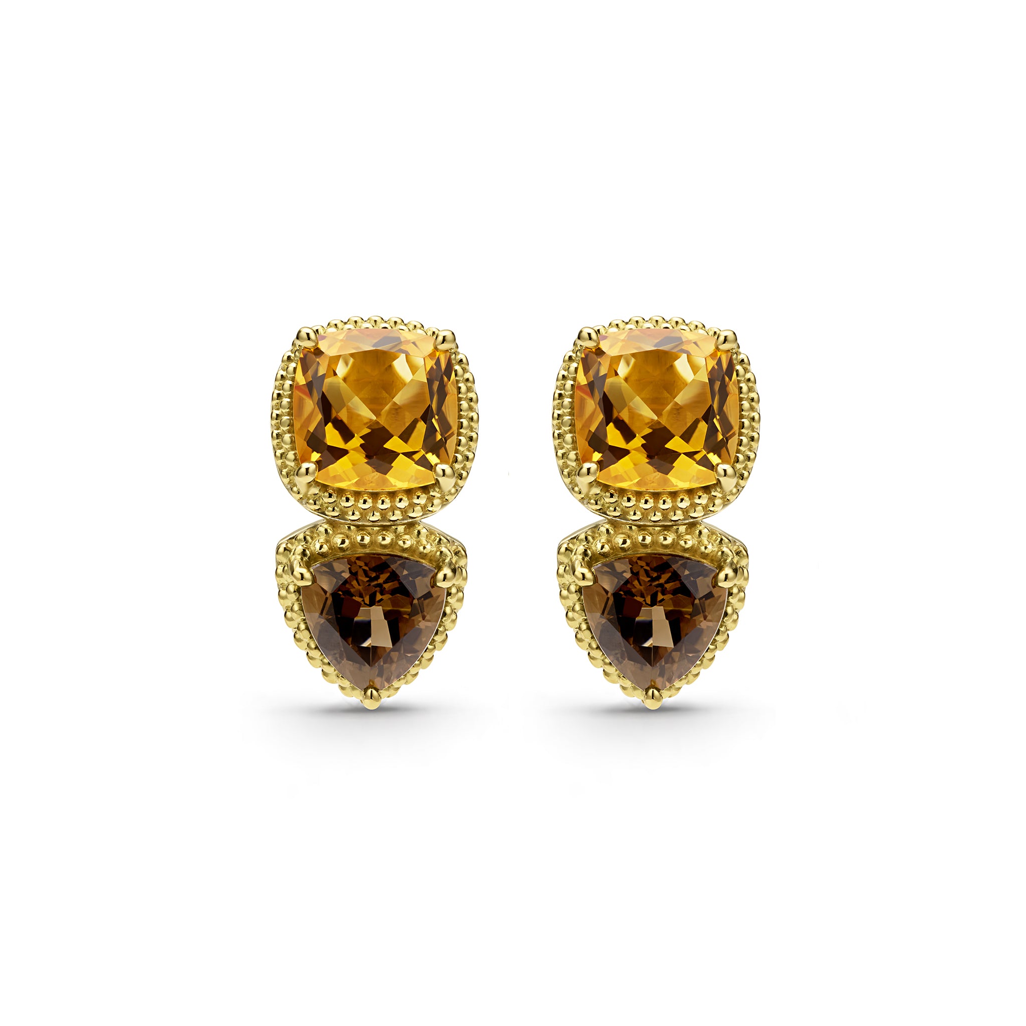 Studio 18K Smokey Quartz and Citrine Omega Clip Earrings
