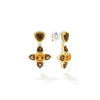 Studio Two-Tone Smoky Quartz and Citrine Floral Drop Earrings