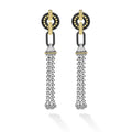 Black Caviar Two-Tone Black Ceramic Tassel Earrings