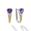 Featuring trilliant cut amethyst, diamonds and 18K Caviar Gold beading, these earrings are both modern and timeless. Designed to captivate and charm at every occasion.