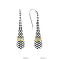 sterling silver and gold beaded teardrop earrings with french wire and diamond details