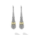 sterling silver and gold beaded teardrop earrings with french wire and diamond details