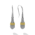 sterling silver and gold beaded teardrop earrings with french wire