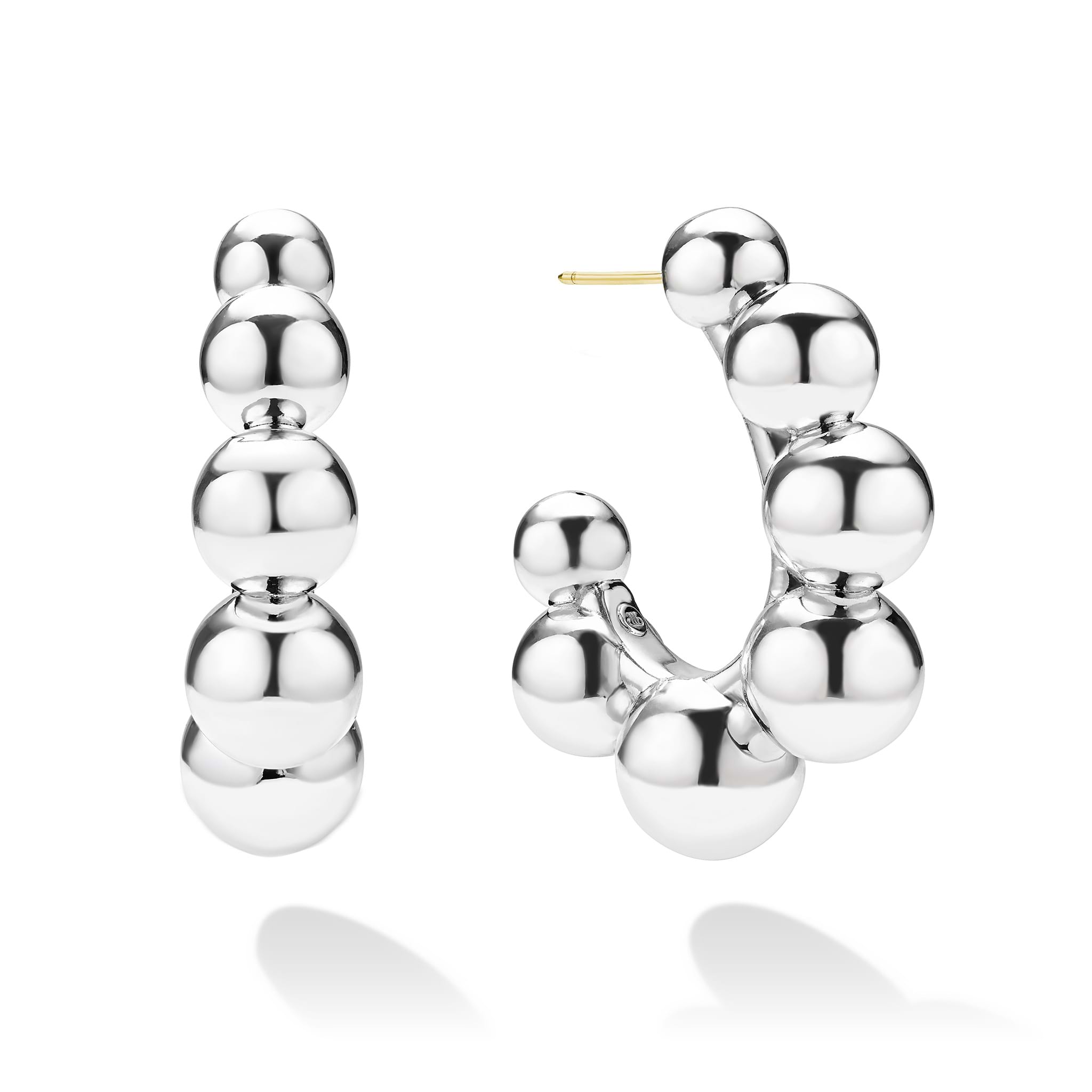 Large Sterling Silver Beaded Hoop Earrings | LAGOS Jewelry