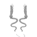 Signature Caviar Sterling Silver Snake Drop Earrings