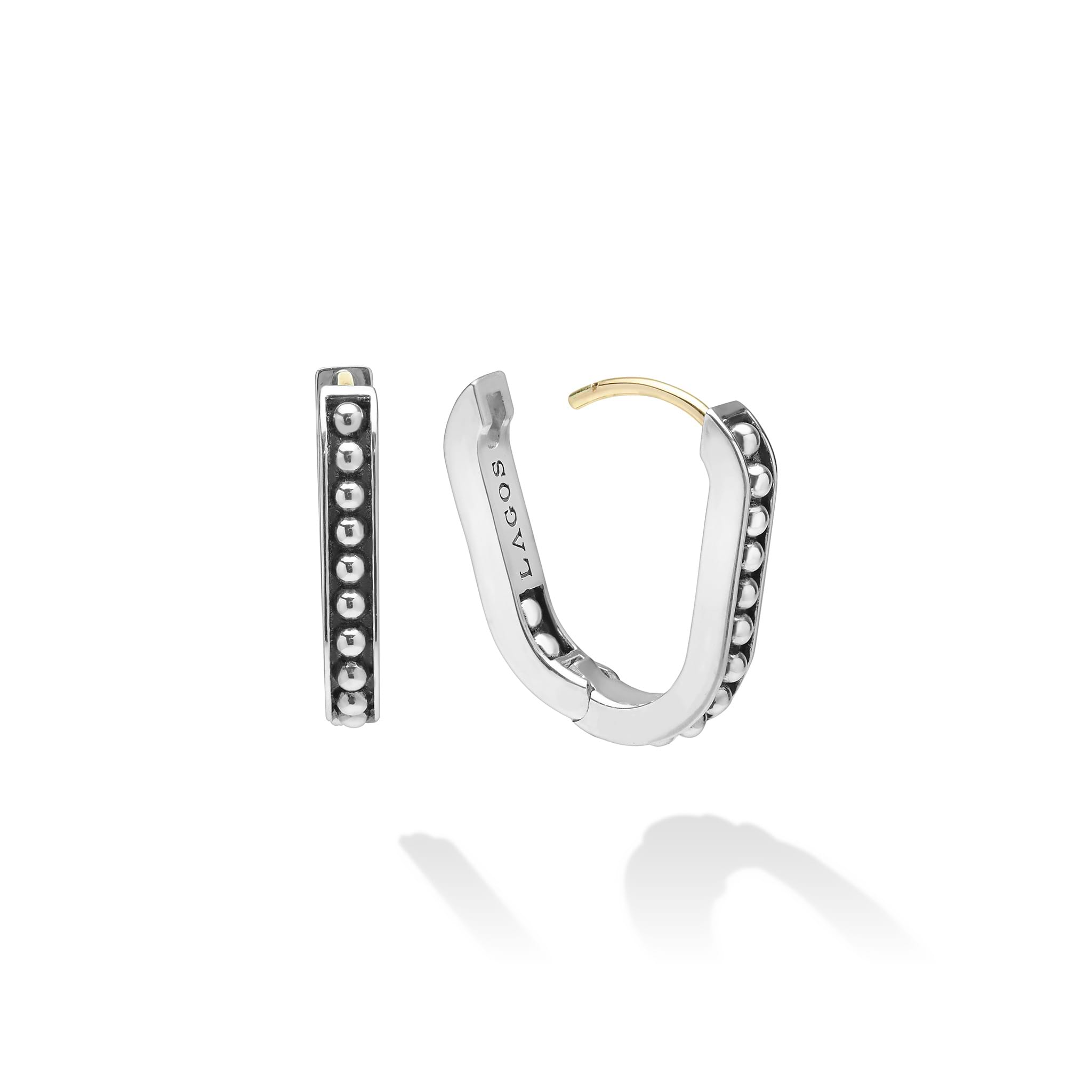 Signature Caviar Sterling Silver Caviar Beaded Huggie Earring