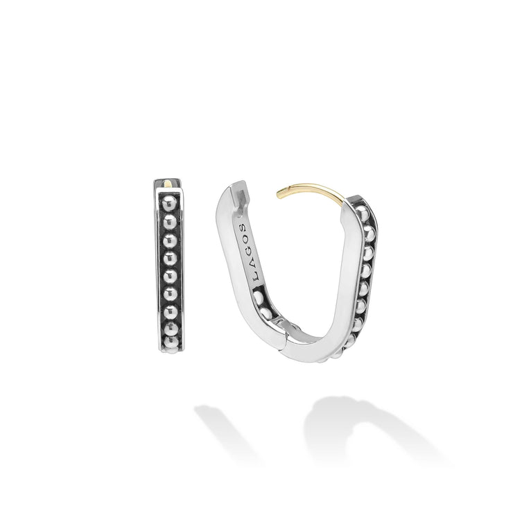 Signature Caviar Sterling Silver Caviar Beaded Huggie Earring