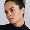 Signature Caviar Sterling Silver Caviar Beaded Oval Huggie Earring