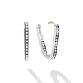 Signature Caviar Sterling Silver Beaded Linear Hoop Earrings