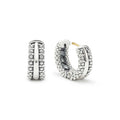 Signature Caviar Silver Caviar Beaded Huggie Earrings