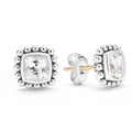 Sterling Silver Cushion-Cut White Topaz Stud Earrings