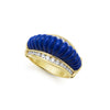 Hand-carved lapis and diamond ring. LAGOS diamonds are the highest quality natural stones.