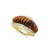 Hand-carved tigereye and diamond ring. LAGOS diamonds are the highest quality natural stones.