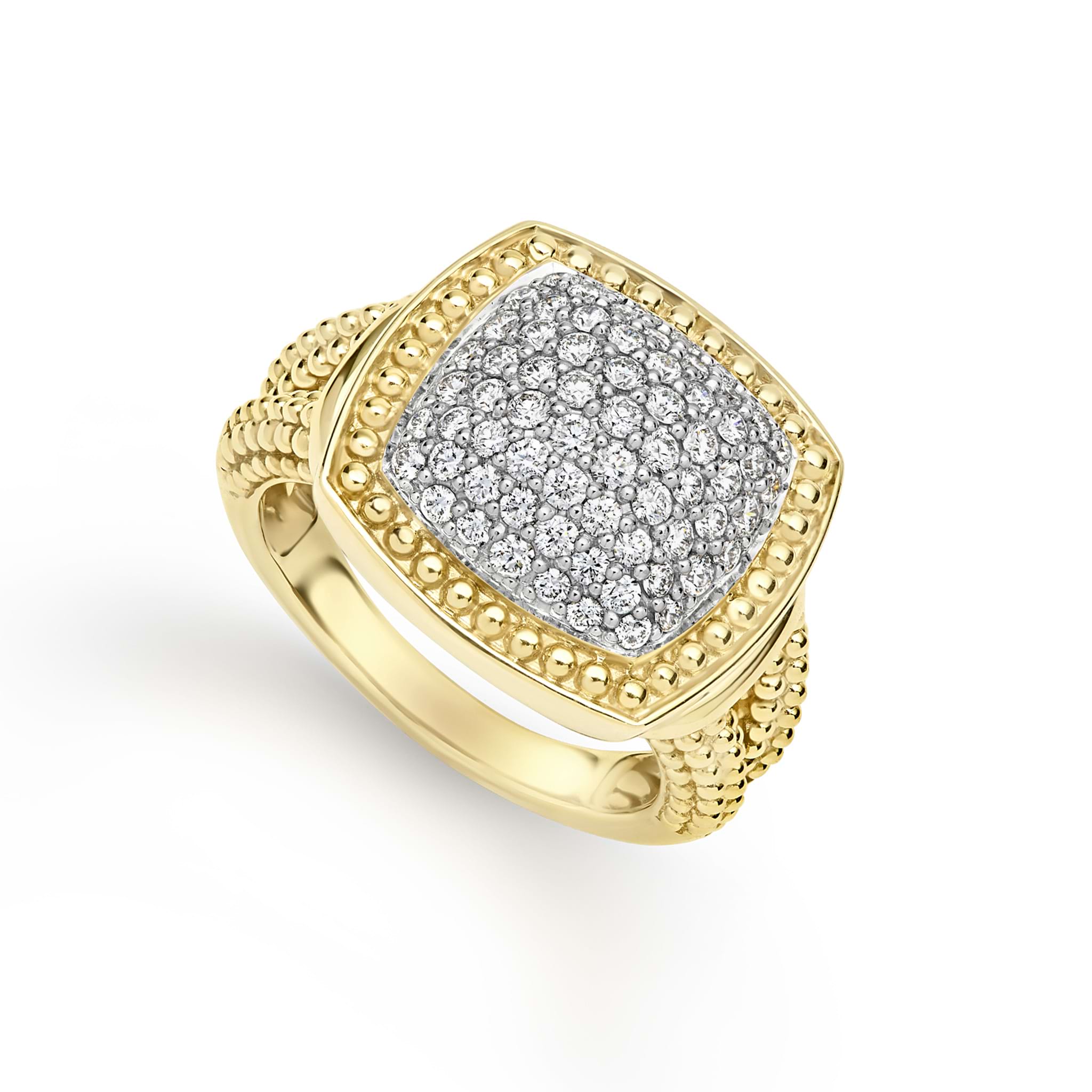 Studio 18K Gold Diamond Cushion Statement Ring