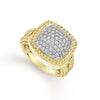 Studio 18K Gold Diamond Cushion Statement Ring