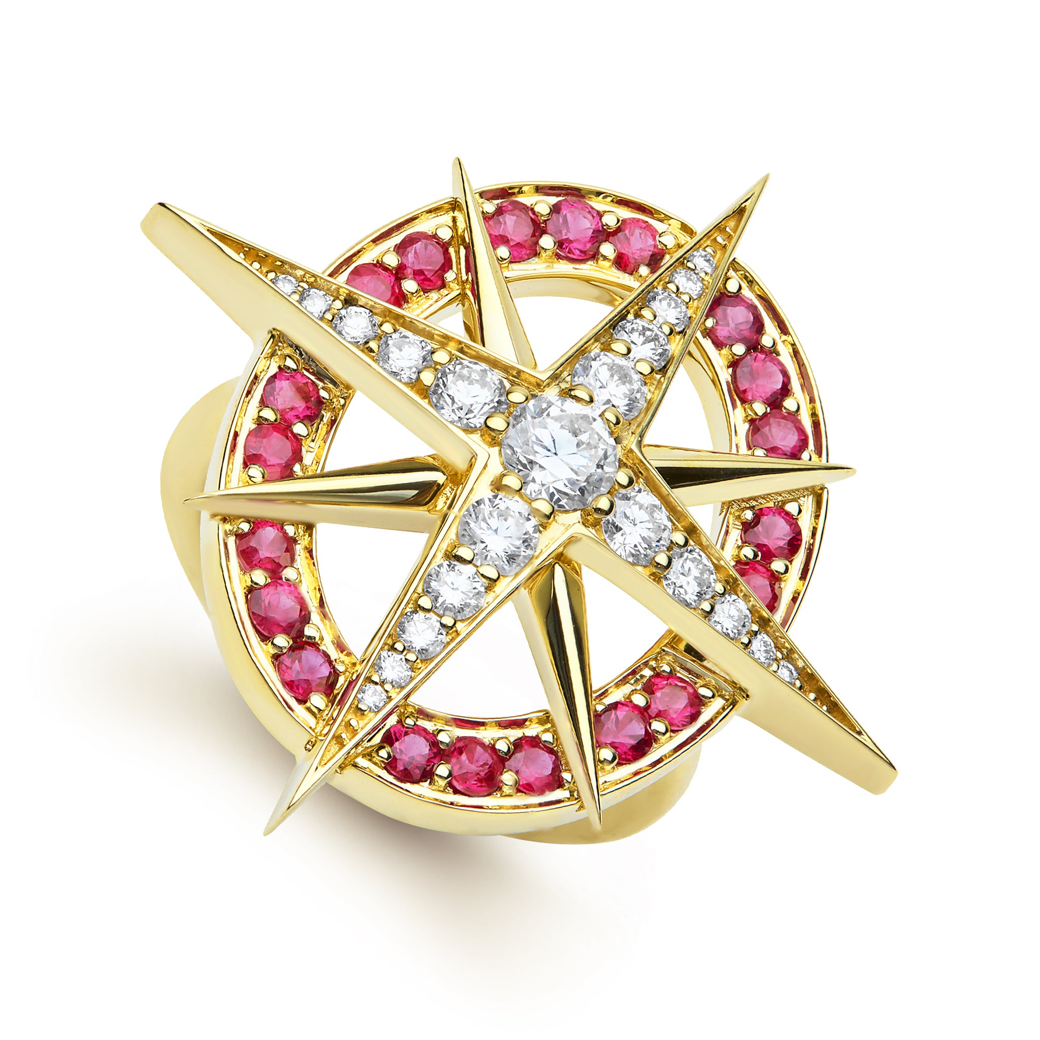 North Star 18K North Star Diamond Ruby Ring