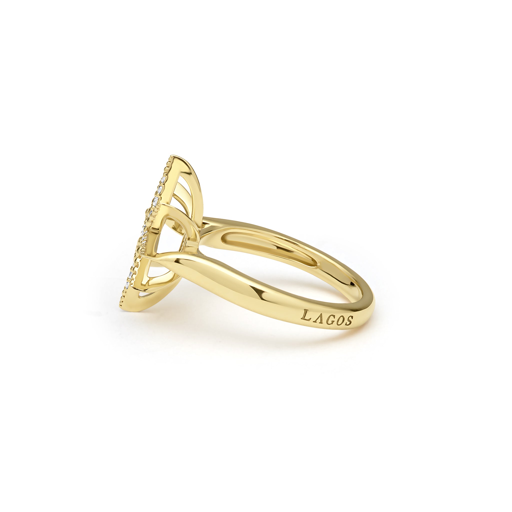 Side view of 18K Gold Petite Diamond Star Ring