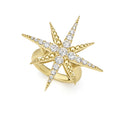 18K Gold Statement Diamond Star Ring 