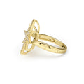 Side view of the 18K Gold Statement Diamond Star Ring 