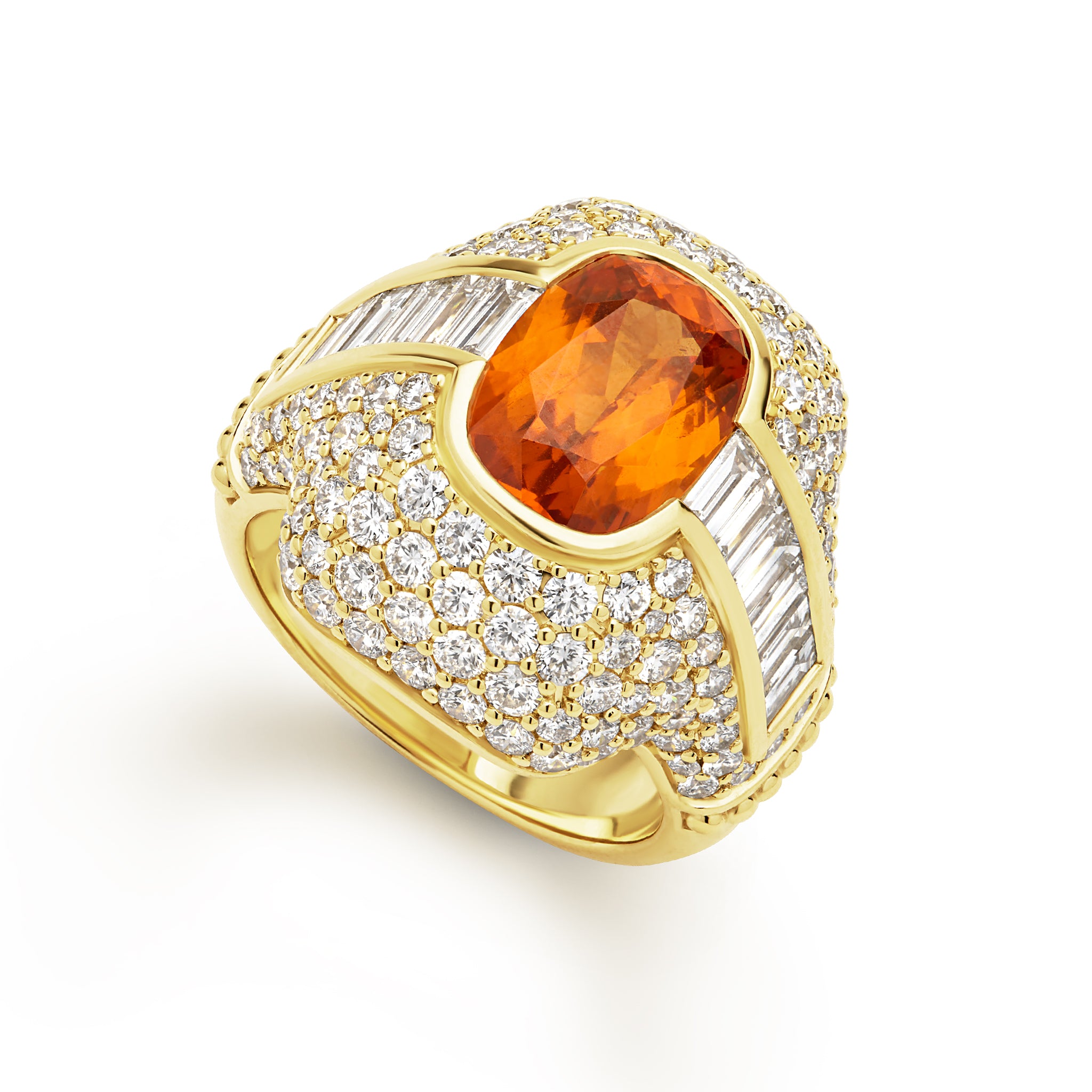 SML 18K Orange Garnet and Diamond Ring