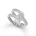 LAGOS Caviar Spark Silver Caviar Linear Diamond Ring features multi-band design with pavé-set diamonds, showcasing minimalist elegance and refined texture.