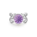Caviar Color Sterling Silver Amethyst Cabochon Ring