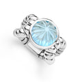 Caviar Color Sterling Silver Blue Topaz Ring