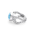Caviar Color Sterling Silver Blue Topaz Ring