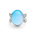 Caviar Color Sterling Silver Blue Topaz Ring