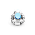 Caviar Color Sterling Silver Blue Topaz Ring